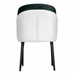 Half-chair Lily, white/dark green, black legs