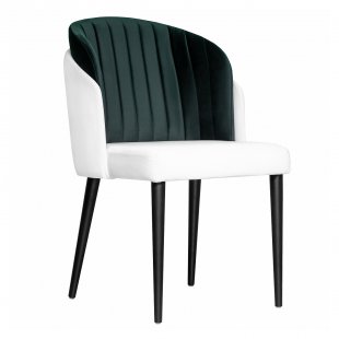 Half-chair Lily, white/dark green, black legs