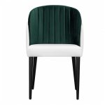 Half-chair Lily, white/dark green, black legs