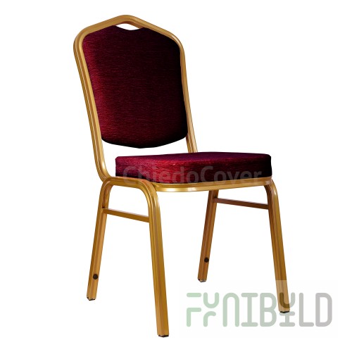 Chair Hit 25mm - gold, burgundy chenille