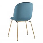 Turin chair, marengo velvet, gold legs