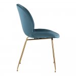 Turin chair, marengo velvet, gold legs
