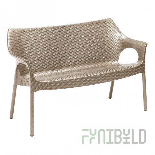 Plastic wicker sofa Olimpo Sofa, tortora