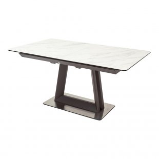 Table Osvald 160 white marble, Italian ceramics