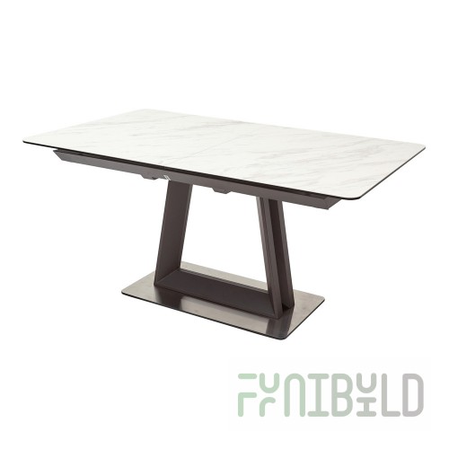 Table Osvald 160 white marble, Italian ceramics