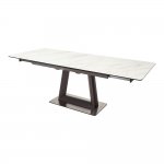 Table Osvald 160 white marble, Italian ceramics