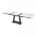 Table Osvald 160 white marble, Italian ceramics