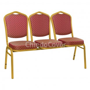Section of 3 chairs Hit - gold, red rhombus