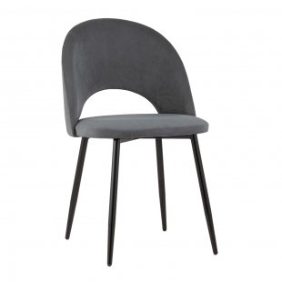 Chair Sophie velour, dark gray