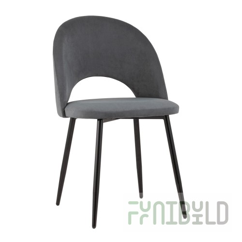 Chair Sophie velour, dark gray