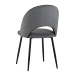 Chair Sophie velour, dark gray