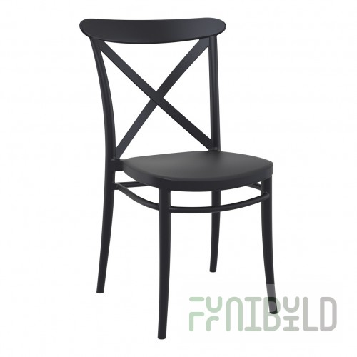 Plastic chair Cross, black