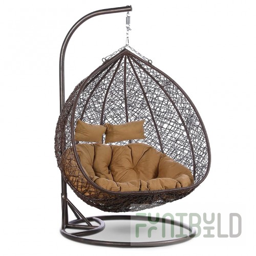 Hanging chair Vokov made of artificial rattan