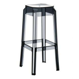 Transparent bar stool Fox 75 black