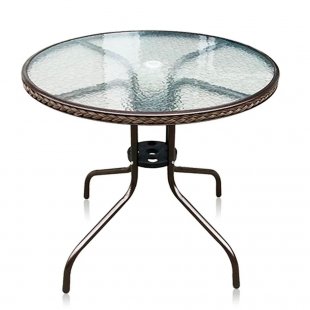 Round table, rattan
