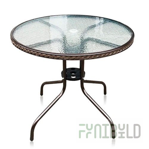 Round table, rattan