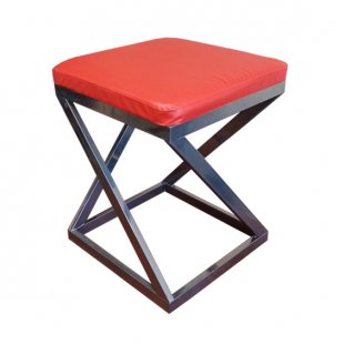 Stool Loft, chrome frame, red eco-leather