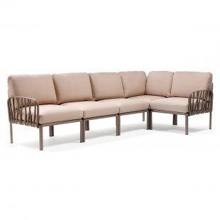 Plastic sofa with cushions Komodo 5 tortora/ beige