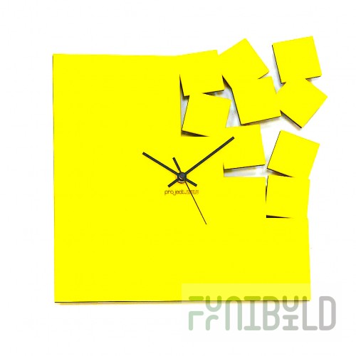 Wall clock Yellow square