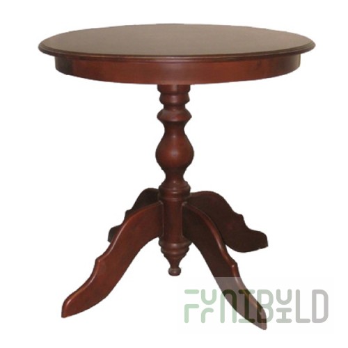 Dining table on one turned leg
