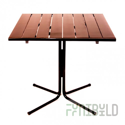 Table Leader 21, outdoor, made of slats, square