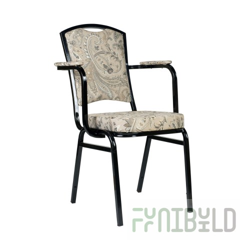 Chair Patrick 20mm with armrests, black, Afitap