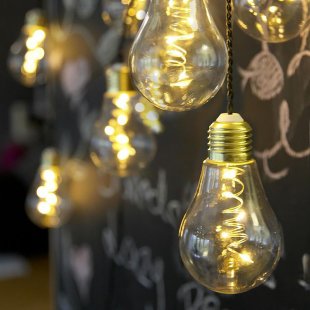 Retro garland Glow Party 10 transparent bulbs with extra warm white light