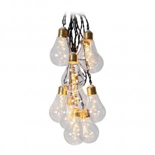 Retro garland Glow Party 10 transparent bulbs with extra warm white light
