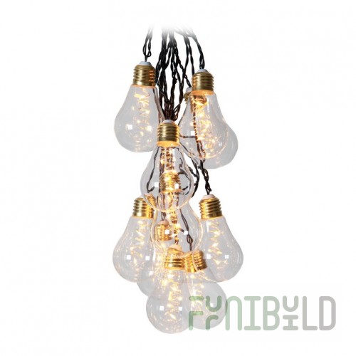 Retro garland Glow Party 10 transparent bulbs with extra warm white light