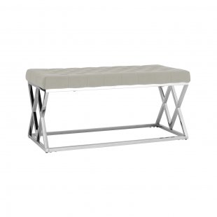 Bench Insignia, velveteen grey, silver