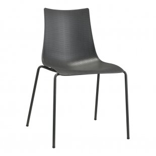 Plastic chair Bella Intrecciata, black