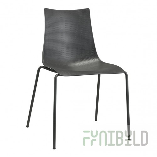 Plastic chair Bella Intrecciata, black