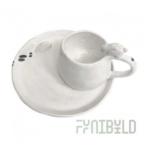 Tea set Hare in a snowdrift