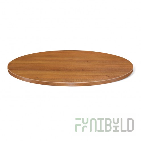Table top chipboard, round, walnut