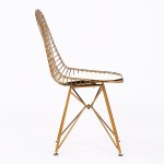 Dining chair Eiffel gold, with white cushion