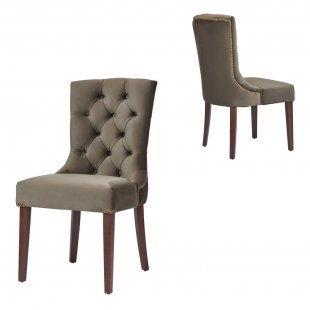 Half armchair Sharri brown velour Amore