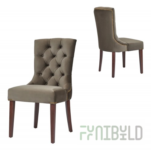 Half armchair Sharri brown velour Amore