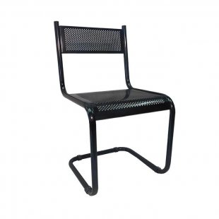 S-shaped perforated chair black