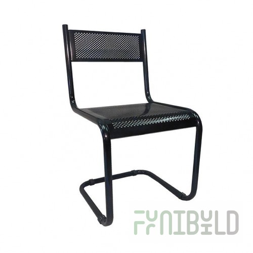 S-shaped perforated chair black
