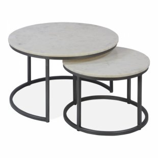 Madison Table x2, White Top, Black Frame