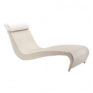 Designer chaise lounge Zefiro, milky