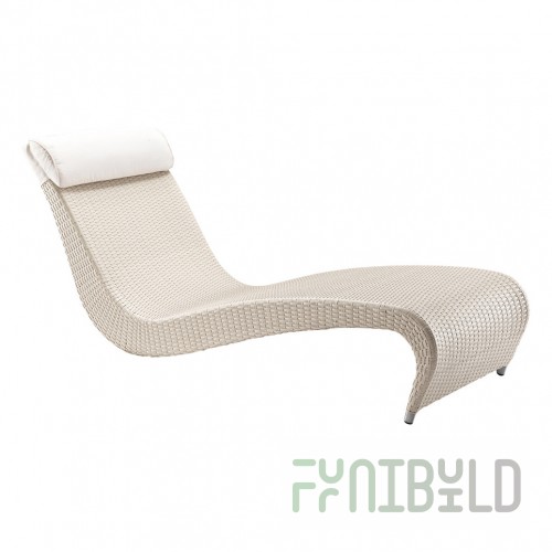 Designer chaise lounge Zefiro, milky