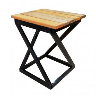 Stool Loft, black frame, wood