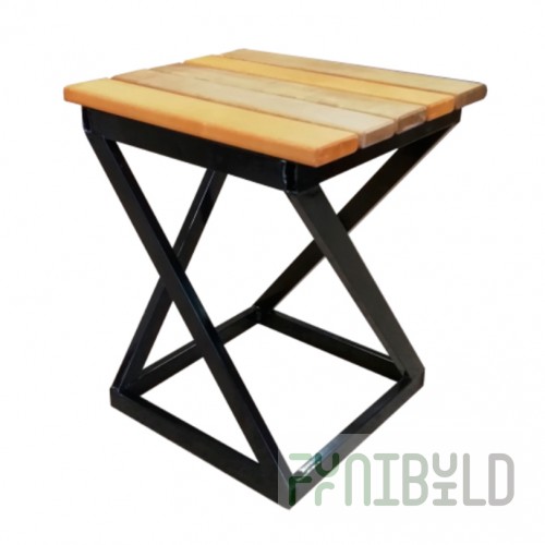 Stool Loft, black frame, wood