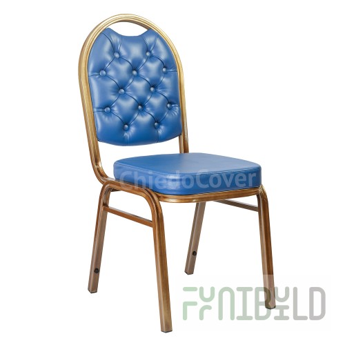 Chair Asia 25mm with carriage coupler, bronze, blue leatherette