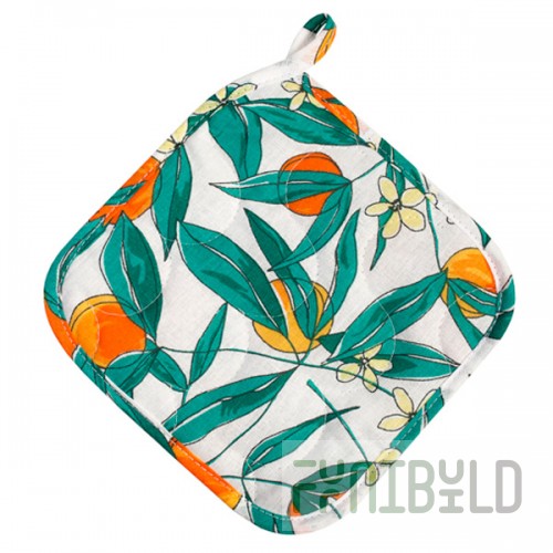 Potholder square Peach