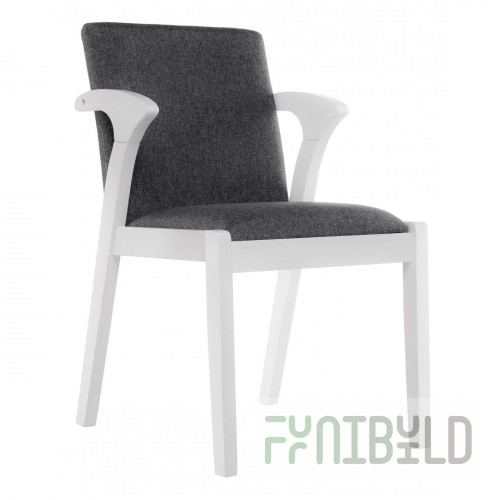 Wooden chair Artis white/grey