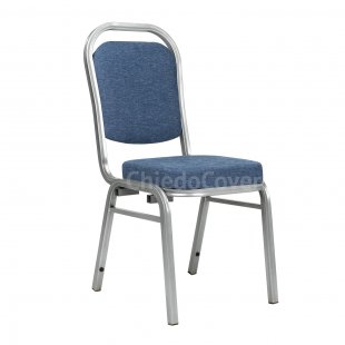 Chair Denmark 25mm - silver, chenille blue