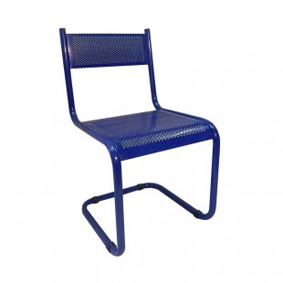 S-shaped perforated chair blue