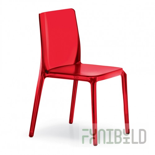 Chair plastic Blitz, transparent red